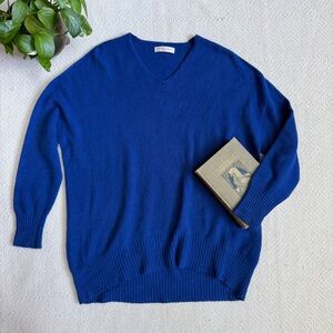 Alexandre Laurent Paris Blue V-Neck Sweater
